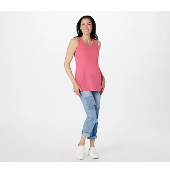 LOGO by Lori Goldstein Pants Lavish Indigo Slim Leg Boyfriend 10P Blue A394795 - Picture 3 of 6